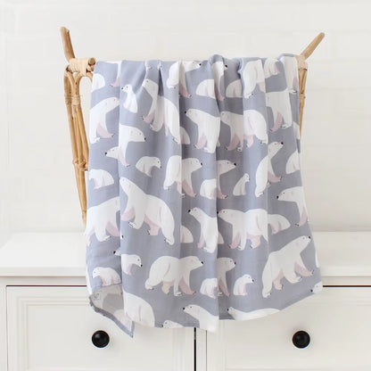 Bamboo Muslin Swaddle Blanket Baby Blankets Newborn Cotton Bedding Cover Floral Leaf Print Blankets and Diapers