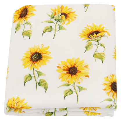 Bamboo Muslin Swaddle Blanket Baby Blankets Newborn Cotton Bedding Cover Floral Leaf Print Blankets and Diapers