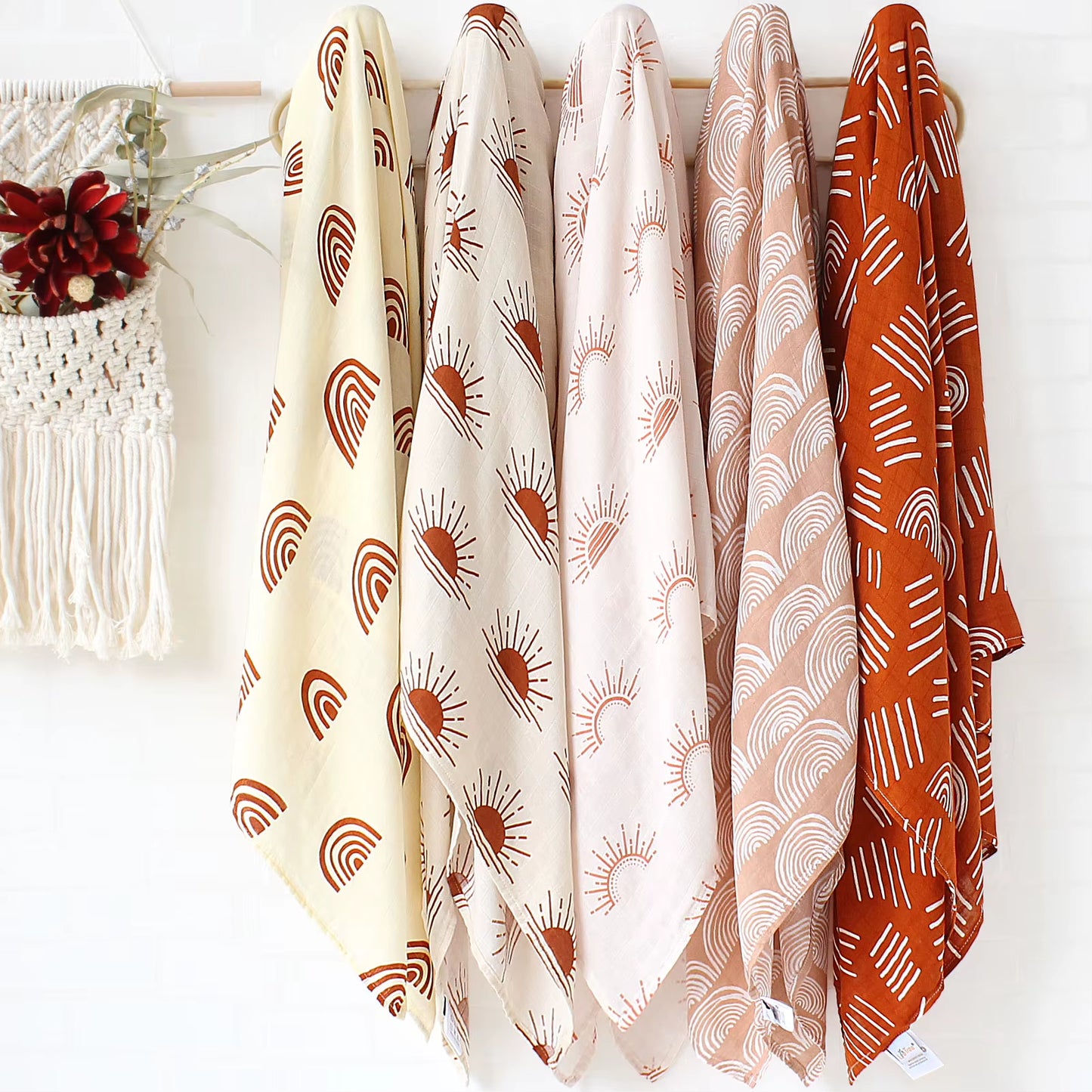 Bamboo Muslin Swaddle Blanket Baby Blankets Newborn Cotton Bedding Cover Floral Leaf Print Blankets and Diapers