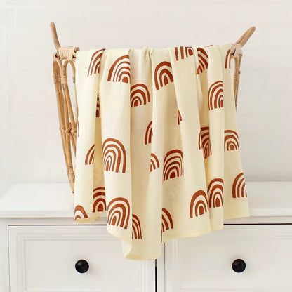 Bamboo Muslin Swaddle Blanket Baby Blankets Newborn Cotton Bedding Cover Floral Leaf Print Blankets and Diapers